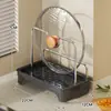 Estante de Almacenamiento para Cocina para Escurrir Tapas de Ollas, Estante Doméstico para Tablas de Cortar, Organizador de Tablas de Cortar, Estante Mágico para Colocar Tablas de Cortar en la Encimera