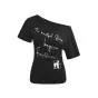 Camiseta de Verano Nueva para Mujer, Estampado de Letras Retro, de un Hombro, Manga Corta, Sencilla, Casual, Holgada, Adelgazante