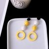 B149 AliExpress Amazon populares brincos de tarraxa argola bola de corda de cânhamo trançada Brincos longos boêmios