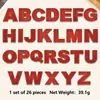 Parches bordados de letras inglesas 26 y números con lentejuelas rojas más vendidos transfronterizos con adhesivo termofusible para decoración de ropa