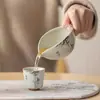 Taza Divisora de Té de Cerámica para Uso Doméstico, Taza de Té de Bambú Individual para Tinta, Accesorios para Juego de Té
