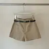 Pantalones acampanados de tiro alto adelgazantes en línea A para mujeres petite, shorts casuales estilo coreano para traje con cinturón