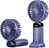 Ventilador de Mano Portátil Recargable por USB con Pantalla Digital Mini Ventilador de Escritorio Plegable con Soporte para Teléfono Ranura para Aromaterapia Correa para el Cuello Ventilador Personal de Refrigeración de 5 Velocidades para Viajes Oficina Camping