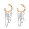 Aretes de Personalidad Punk Europea y Americana Exagerados con Borla Larga y Diseño de Contraste de Color Aretes de Cadena de Alta Gama que Combinan con Todo para Mujer
