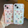 Fondo de notas para agenda de color contrastante con ventana grande con collage de animales pequeños en stickers, adecuado para funda de teléfono Apple 17ProMax 18