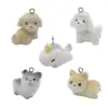 Fofo Desenho Animado Criativo Resina Flocked Cachorrinho Unicórnio Alpaca Pingente Pingente DIY Corrente de Celular Acessórios Material