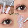 HISYI Sombras de Ojos Líquidas Estrellas Brillantes Maquillaje Impermeable Sosteniendo una Lágrima Gusano de Seda Delgado Monocromático Perlado para Ojos