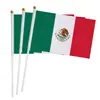 Produto Novo Transfronteiriço em Estoque 14x21cm Bandeira Acenando à Mão Pequena Bandeira Nacional Torcendo EUA Canadá México Copa do Mundo Bandeira Colorida Bandeira de Poliéster