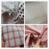 Pano de corte tingido com fio de algodão poliéster 32/2*12 Tencel linho ideia pegajosa jacquard sliver elástico xadrez pano duplo enrugado