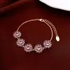 Pulseira com Pingente Redondo de Zircônia Super Brilhante Estilo Francês, Pulseira Exquisita de Luxo Leve de Alta Qualidade, Joia Feminina Fashion e Versátil