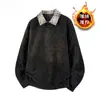 Nueva Camisa de Otoño para Hombre Cuadros Retro Patchwork Versátil de Moda Marca Estilo Chanel Suéter de Manga Larga Estilo Casual Perezoso