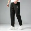 Calça Casual Esportiva Masculina de Verão, Secagem Rápida, Respirável, Moda, Bordada, Perna Reta, Cintura Elástica Kz812