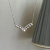 Colgante de Plata S9256 V" Perla Incrustada de Circonita con Accesorios de Perla de 4-5 y 6-7 mm Sin Perlas