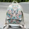 Bolsa de Estilo Étnico Nueva 2025 Bolsa de Lona Bordada Mochila Versátil para Mujer Mochila Bordada con Hilo Dorado para Viajes y Ocio de Mujer