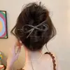 Presilha de Pato com Laço para Cabelo, Presilha de Garra Grande para Mulheres com Acabamento de Luxo, Acessório de Cabelo para Penteados, Grampo de Cabelo