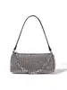 Bolsa de Ombro com Corrente Cravejada de Diamantes 2026, Bolsa de Ombro Transversal Fashion e Versátil, Bolsa Baguete Feminina, Bolsa de Festa Transfronteiriça