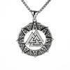 Joias europeias e americanas atacado titânio aço pingente masculino colar de aço inoxidável vintage logotipo triângulo viking