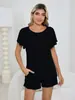 Tiro Real Nuevo Modelo de Lista de Deseos de Amazon Algodón Cuello Redondo Traje Casual Ropa de Casa Manga Corta Pantalones Cortos de Onda Pijama