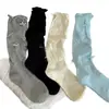 Calcetines Holgados con Lazo Estilo Japonés para Mujer, Calcetines Largos de Algodón, Estilo Delgado de Verano, Calcetines de Caña Larga, Estilo Jk Ballet, Calcetines Grises para Pantorrilla