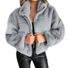 2026 Transfronterizo Amazon Otoño e Invierno Nueva Ropa Femenina Europea y Americana Imitación de Piel de Conejo Cremallera Cárdigan Cálido Felpa Abrigo Exterior
