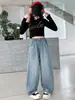 Jeans de Otoño para Niñas 2026 Nuevo Estilo Coreano Pantalones Casuales de Moda para Niñas Primavera y Otoño Pantalones Curvos Pantalones Largos