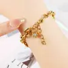 Europa y Estados Unidos estilo transfronterizo moda ins pulsera de acero de titanio todo partido estilo frío pulsera ovalada con forma de O de acero inoxidable 18K