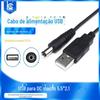 Cabo de alimentação USB para DC macho 5.5 * 2.1usb, ventilador pequeno, lâmpada de mesa, orifício redondo, linha de carregamento, cabeça redonda, 5v, linha universal
