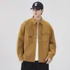 Camisa de trabajo de algodón puro estilo retro americano para hombre, nueva camisa casual de primavera y otoño, corte holgado, chaqueta de talla grande, ropa para hombre