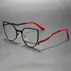 Espejo Óptico Exquisito y Personalizado con Montura Cat-Eye de Color Contrastante, Estilo de Moda de Gama Alta, Espejo Plano Distintivo y Versátil Bl66109