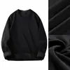 Camiseta de Manga Larga para Hombre de Terciopelo Zorro Plateado de 420g, Top Engrosado con Forro Polar, Cuello Redondo, Camiseta Base, Ropa Interior Térmica de Color Sólido para Otoño e Invierno