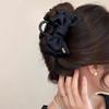 Black Gold Label Bow Grab Clip Feminino 2024 Novo High-end Sense Half Hair Clip Headwear Shark Clip