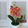 Planta de Orquídea Phalaenopsis Artificial en Maceta Producto Terminado para Decoración de Hogar, Sala de Estar, Boda, Ramo de Mano, Flor Artificial, Accesorio de Fotografía, Decoración del Hogar