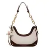Bolsa de Axila Yuezi Color Blocking Tendência para Mulheres 202526 Verão Nova Bolsa de Ombro Transversal Estilo Vintage de Alto Padrão