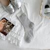 Calcetines Estilo Miu para Mujer Verano Delgados Lazo de Cuero Calcetines de Media Caña Combinación de Colores Malla Transpirable Calcetines de Rizo Estilo Académico