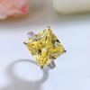 Anillo de circonita minimalista cuadrado de estilo clásico en plata esterlina S925 con suministro directo de oro Longlong, comercio electrónico transfronterizo, joyería popular