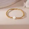 Pulsera Nueva de Bolitas Pequeñas Doradas 2025 para Mujer Chapada en Cobre Oro Real 18K Corazón Luna Suministro Transfronterizo Venta al por Mayor