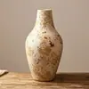 Vaso de cerâmica vintage rachado, cerâmica artesanal, estilo rústico, com duas alças, vaso decorativo para rooms decoradas
