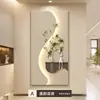 Plantas Verdes Hidropónicas Vestíbulo Pintura Decorativa Estilo Crema Lámpara de Pared 3D de Piedra Arenisca Similar a Pintura Pasillo Arte Colgante