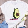 Mulheres Bonito Abacate Casal Amor Desenho Animado Frutas Roupas Estampadas Camiseta Feminina Estampada Top Roupas Doces