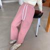 2023 outono novas calças engrossadas infantis baby casual drapeado mop calças meninas calças largas chenille