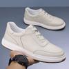 Piel de Vacuno de Primera Capa Verano Nuevos Zapatos Casuales para Hombre Cuero Genuino Transpirables Zapatos Slip-On Blancos para Hombre Zapatos de Cuero Versátiles Zapatos de Hombre