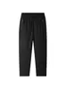 Yingao Calças Casuais Masculinas de Veludo Plus para o Inverno Calças de Moletom Quentes com Cordão Calças Masculinas de Perna Reta Novo Estilo Cor Sólida Roupa Externa Calças Longas Tendência