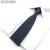 Gravata com zíper preguiçoso de 8 cm de largura, prática e fácil de puxar, para homens, negócios, casamento, noivo, padrinho, gravata de segurança