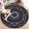 Alfombra Redonda Persa Retro para Sala de Estar, Alfombra Antideslizante de Gran Área de Terciopelo de Cristal para Mesa de Café en Casa, Alfombra para Mesita de Noche de Dormitorio