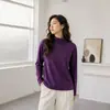 Fábrica de Ropa Fuente 26 Otoño Nuevo Talla Grande Mujer Adelgazante Cuello Medio Alto Manga Larga Camiseta Básica Personalización Rápida