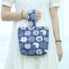 Estilo japonês Polka Dot bolsa simples artístico engrossado saco de lona para andar celular chave mudar bolsa de pulso
