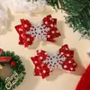 Set de Pinzas Navideñas Más Vendidas Transfronterizas Moño de Fiesta Cuernos Grandes Brillo Accesorios para el Cabello de Niños 4765
