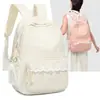 Nuevo Mochila Casual de Alto Valor con Lunares Frescos y Flores Pequeñas para Niñas de Secundaria Reductora de Carga para Estudiantes de Secundaria