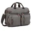 Maletín de Cuero Genuino Canvas para Negocios Transfronterizos Bolso Cruzado Portátil Multifuncional Bolsa Grande para Computadora Bolsa de Viaje Casual