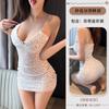 Ropa Interior Sexy Puro Deseo Floral Pecho Pequeño Ropa para Casa Camisón conjunto con Almohadilla en el Pecho Corte Ajustado Cuello en V Pijama Sexy Puro Deseo